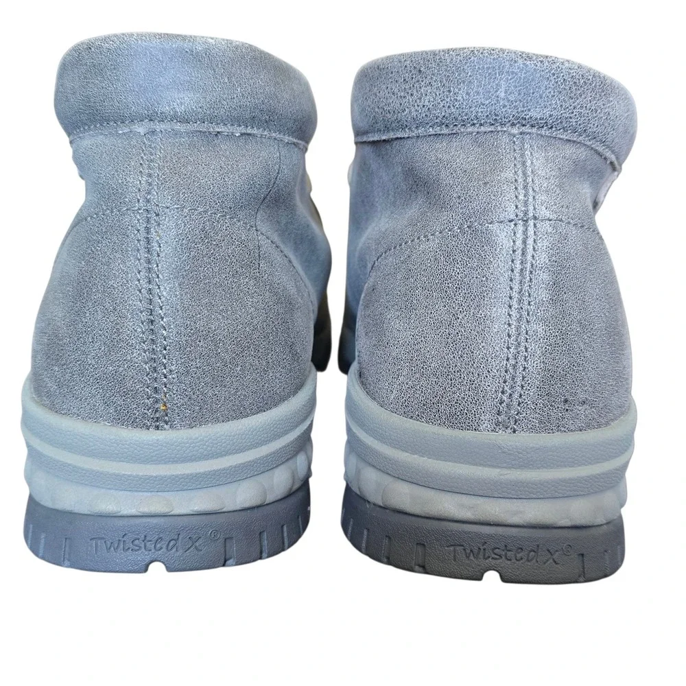 Twisted X Work Grey Suede Leather Woven‎ Moc Toe Work Driving Loafers